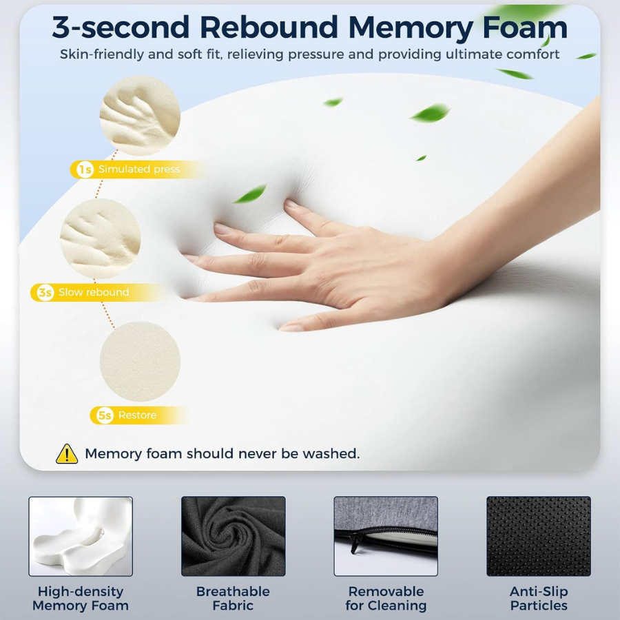 Perna de susținere ergonomică în formă de L Cocoon pentru mașină și birou | Fioriscas