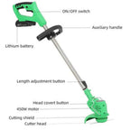 Cordless Grass Trimmer with Adjustable Cutting Width for Lawn Care & Garden Maintenance