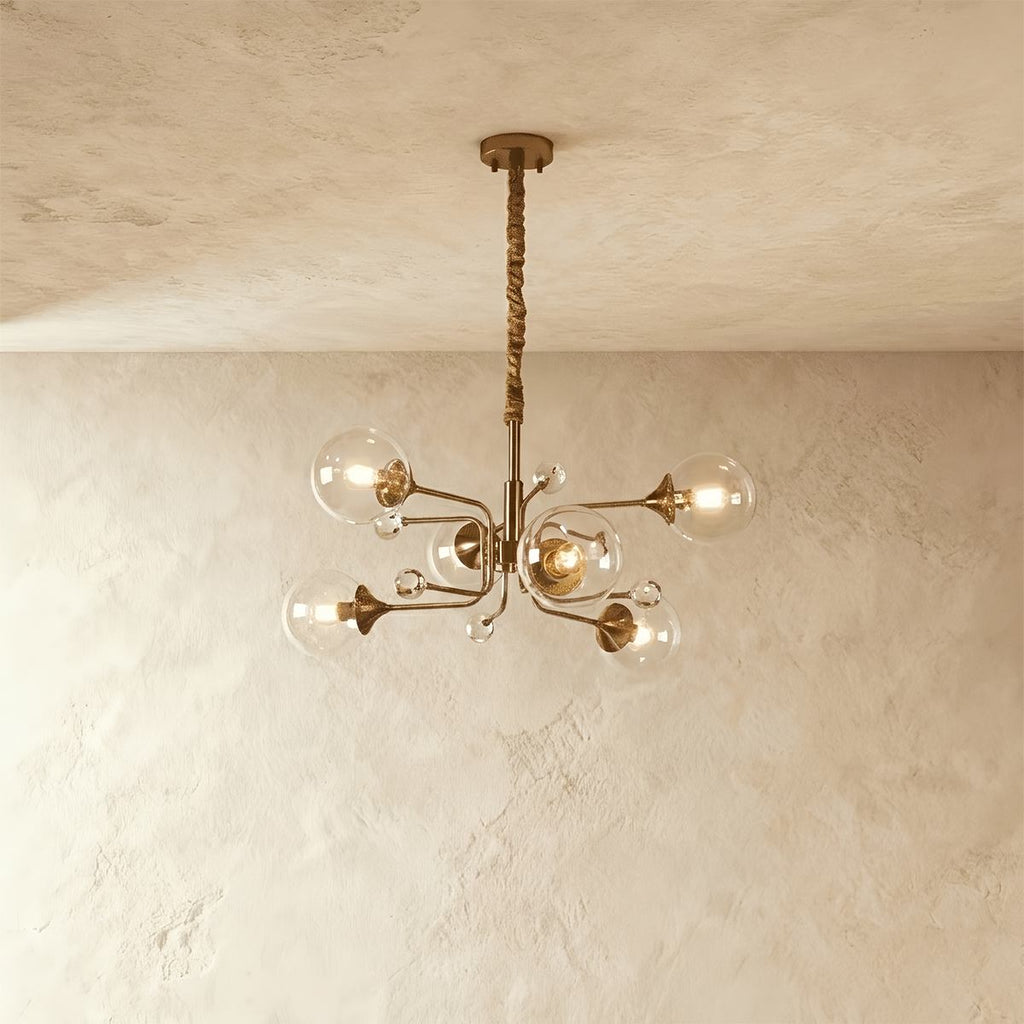 Luxusní skleněný lustr Lumora pro elegantní obytné prostory