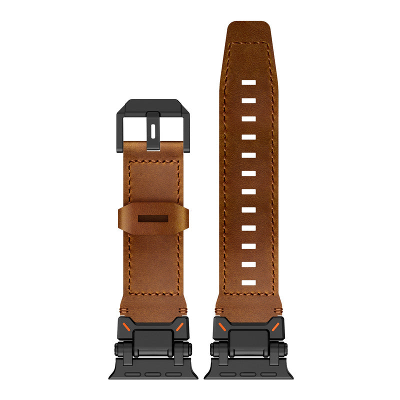 Řemínek na Apple Watch z kůže Crazy Horse, titanový adaptér, ručně šitý