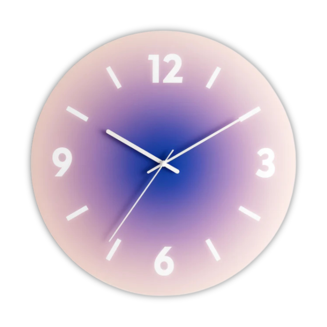 NovaLuxe-wandklok van glas, stil kwartsuurwerk, met of zonder cijfers