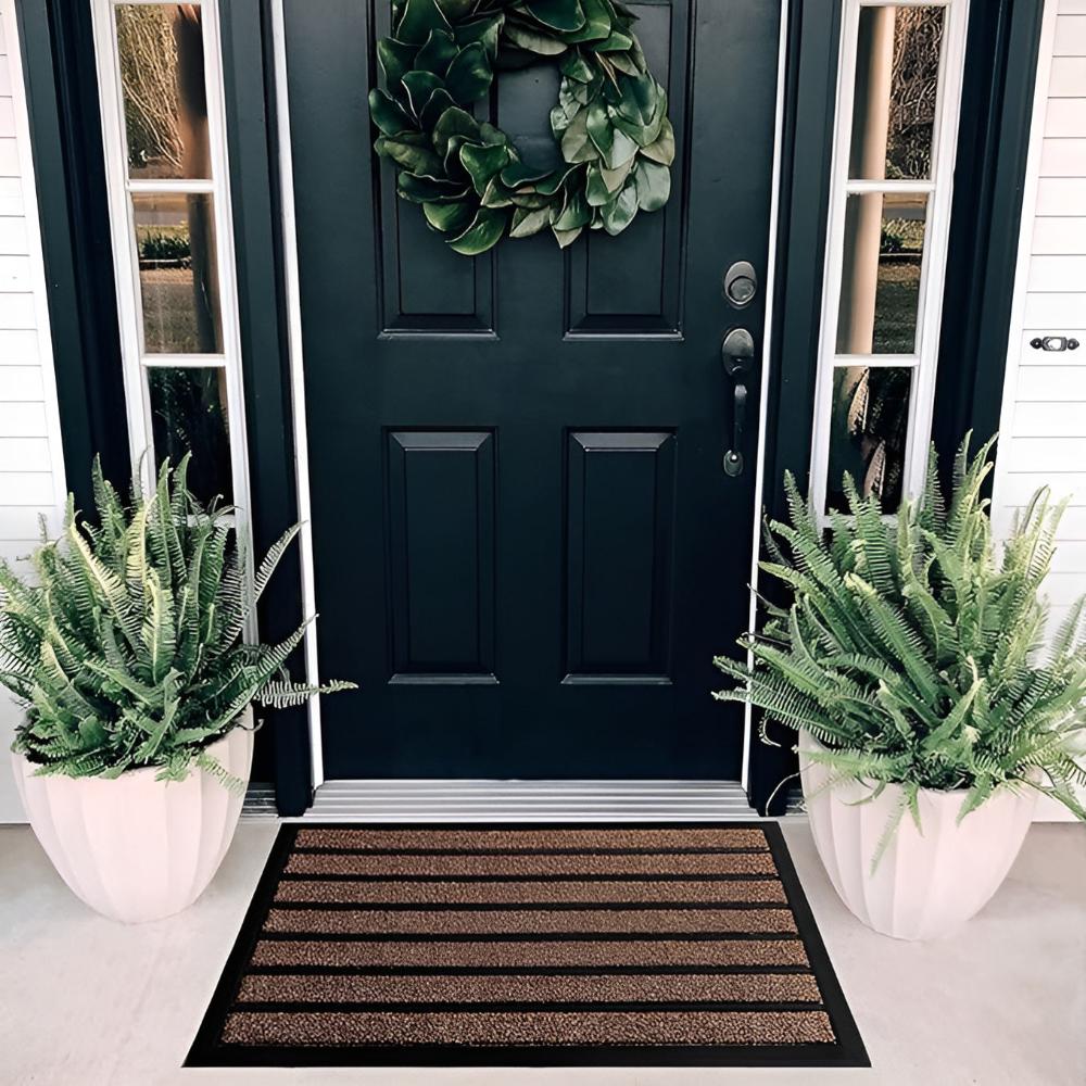 Haven Striped Entry Mat, Non-Slip Rubber Backing For Front Doors