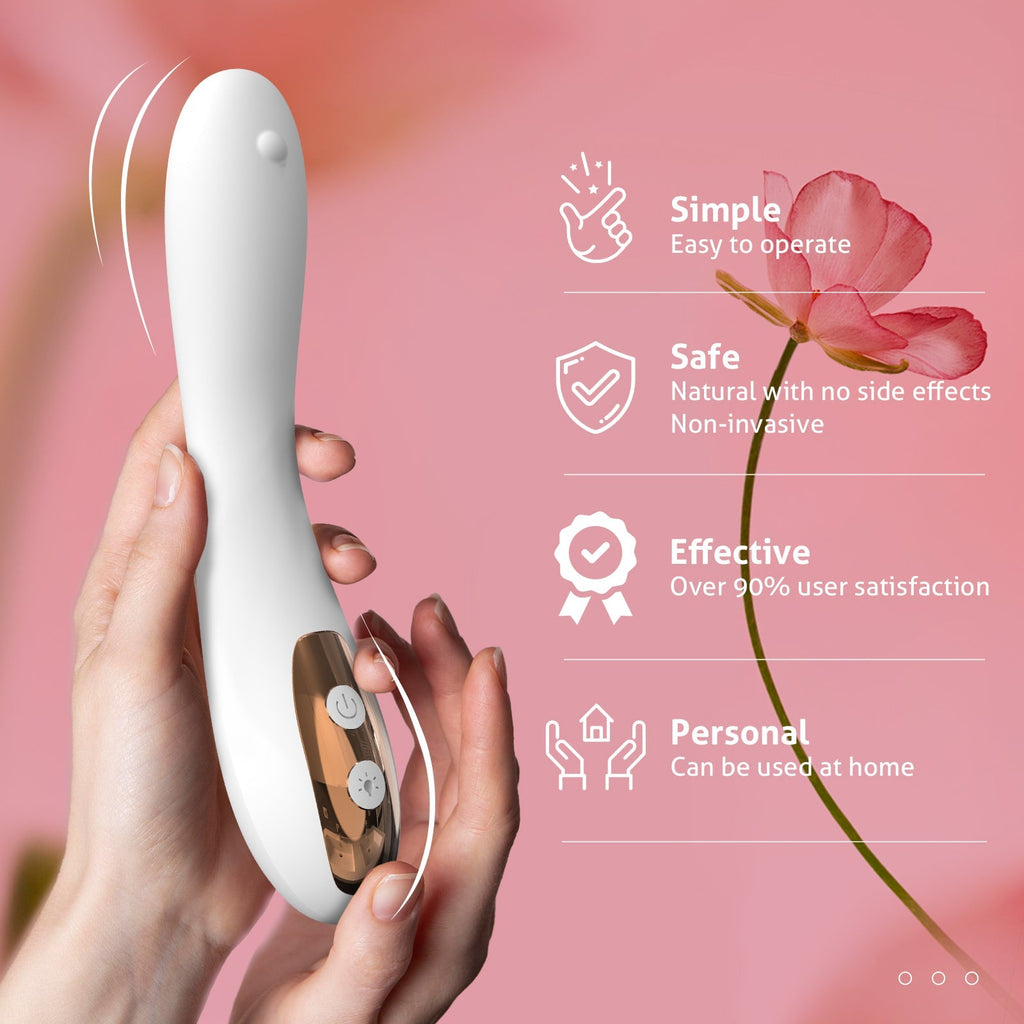 Dispositivo wellness da donna a luce rossa con calore e otto livelli di intensità