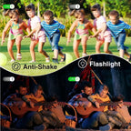 Videocamera ricaricabile per vlog con zoom 16x, foto da 44 MP e video 1080P