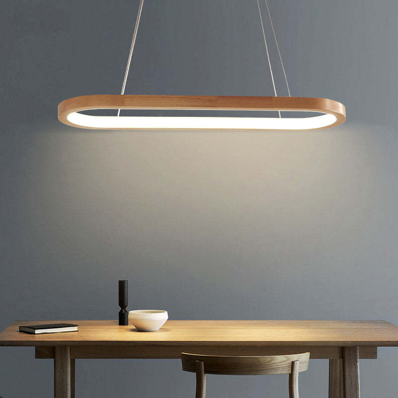 LumaWood houten en metalen led-hanglamp voor eetkamers, 2 lengtes