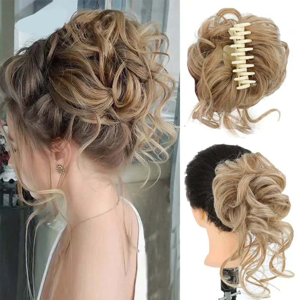 Curly Hair Bun – Clip-in Hair Piece with Volume and Natural Look