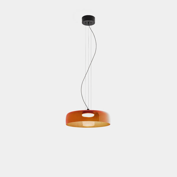 FjordLumen glazen hanglamp, warme ledgloed, ontwerp met meerdere niveaus