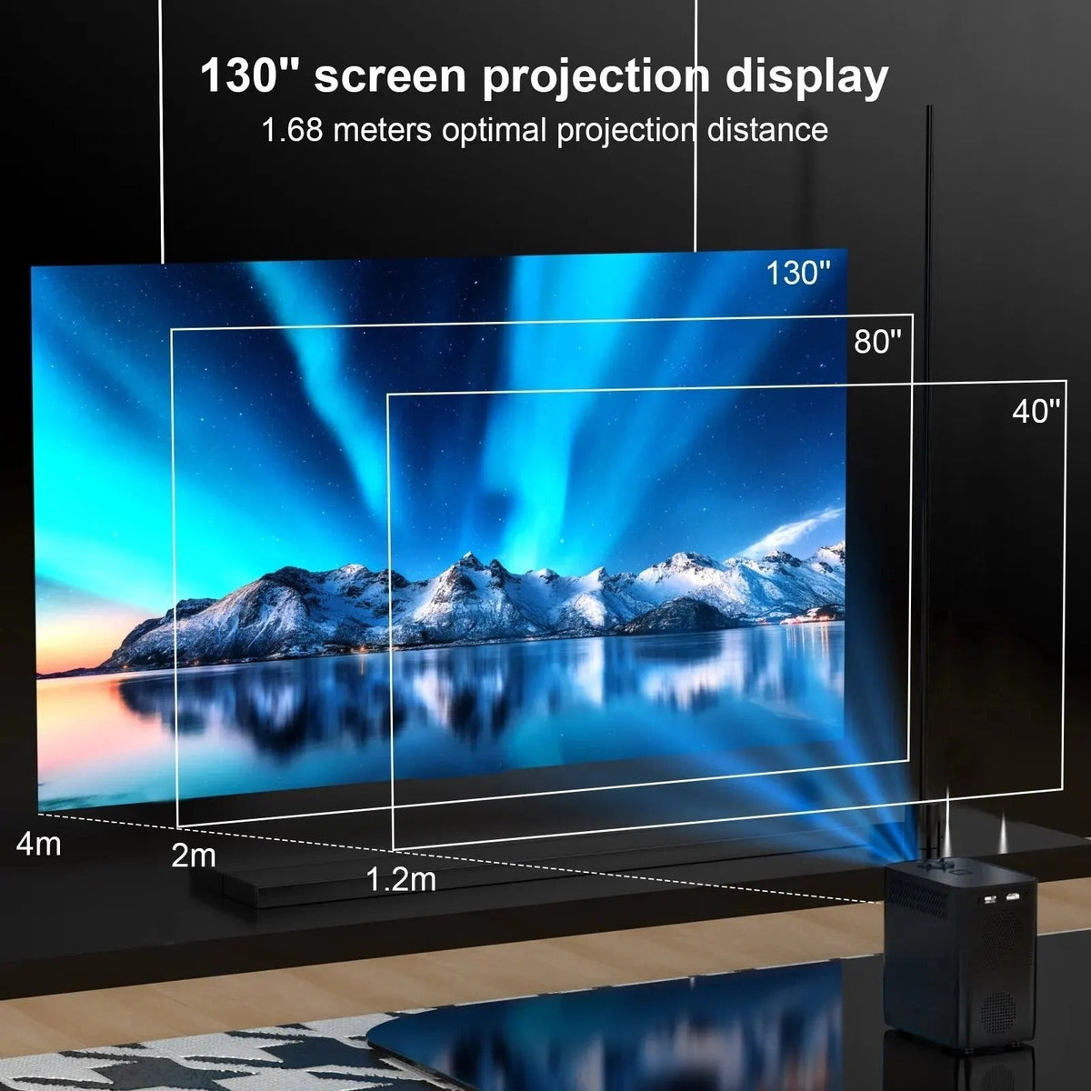 Android 4K WiFi -kannettava projektori kotiteatteriin | Fioriscas