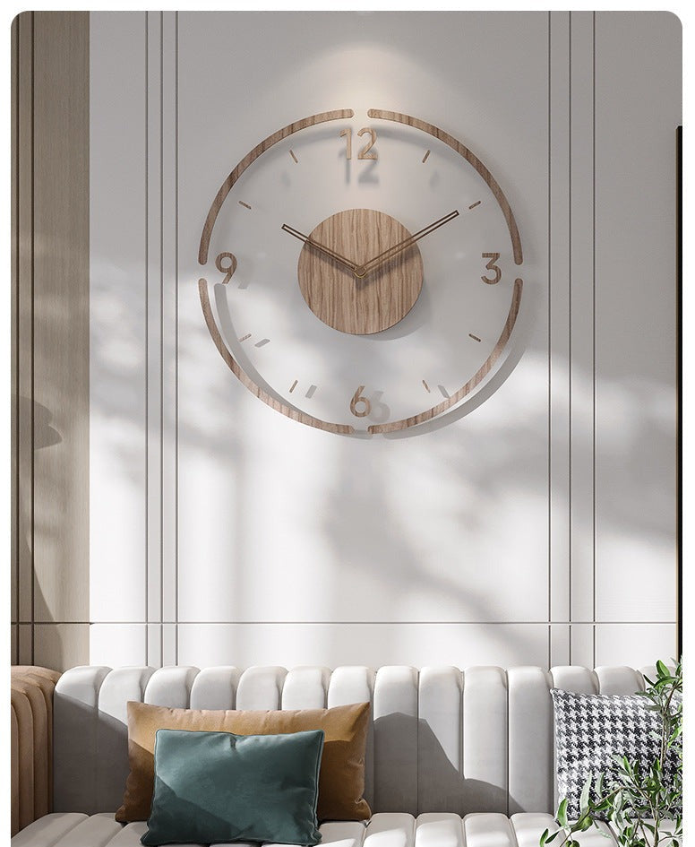 Virelo Wall Clock, Solid Wood 35cm, Silent Movement, Natural Finish