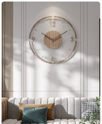 Virelo Wall Clock, Solid Wood 35cm, Silent Movement, Natural Finish