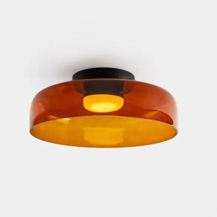 Håndlavet loftslampe i glas, Lumenweave nordisk design med flere niveauer