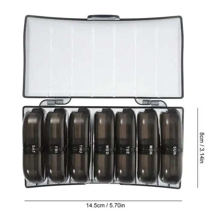 7-Day AM/PM Pill Organizer – Portable Pill Box for Week & Travel