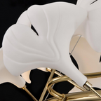 Olivia Moderner goldener Treppenhaus-Kronleuchter, Metall & Keramik | Fioriscas