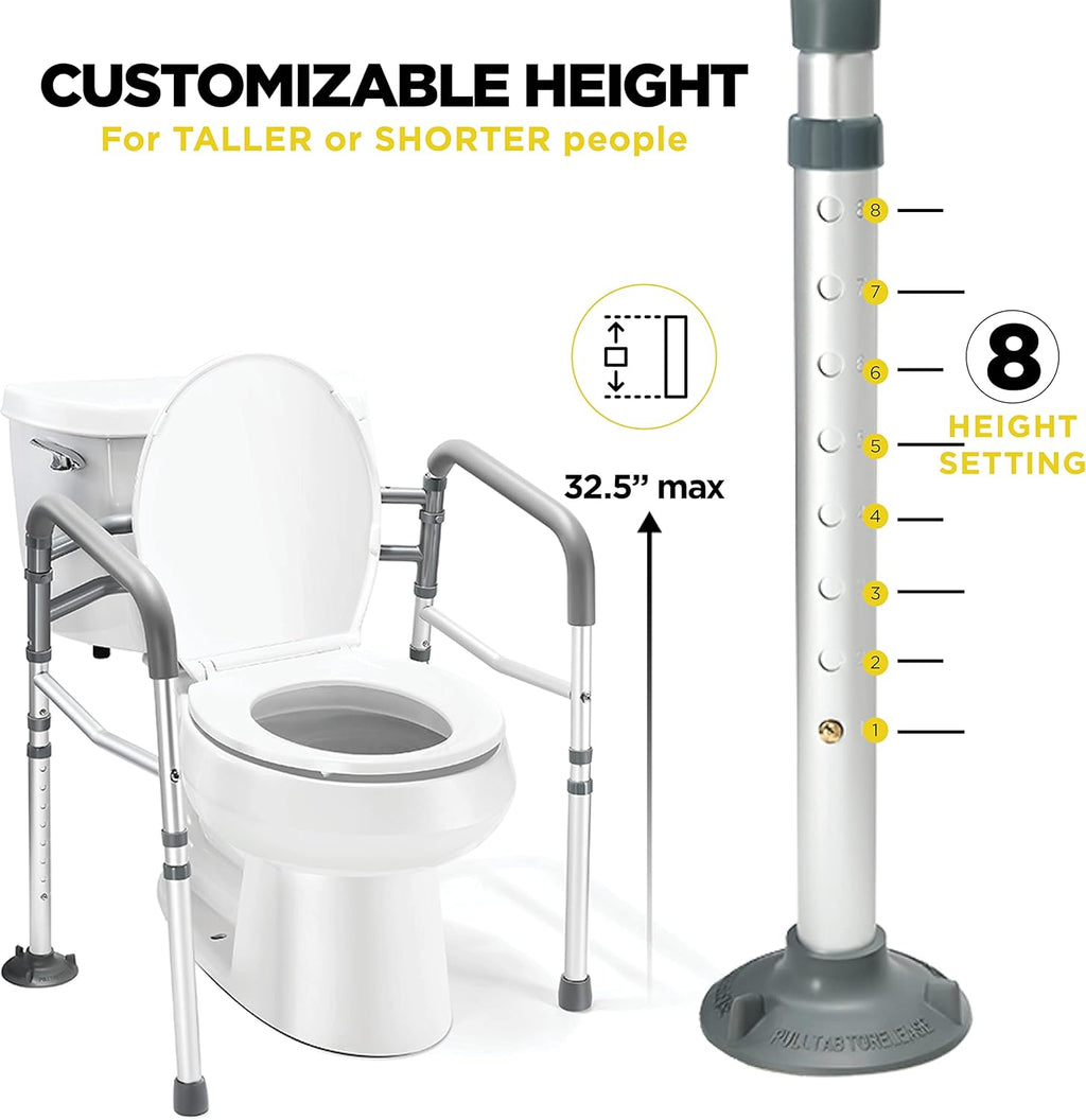 高齢者向け、調節可能なサポート付きGripGuardトイレ用手すり | Fioriscas