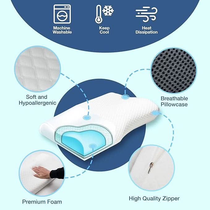 snoring pillow - Ergonomic & comfortable for a restful night - Fioriscas