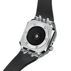 ערכת הסבה לשעון Apple Watch מדגם AP9009 עם רצועת סיליקון ומארז מנירוסטה 316L | Fioriscas
