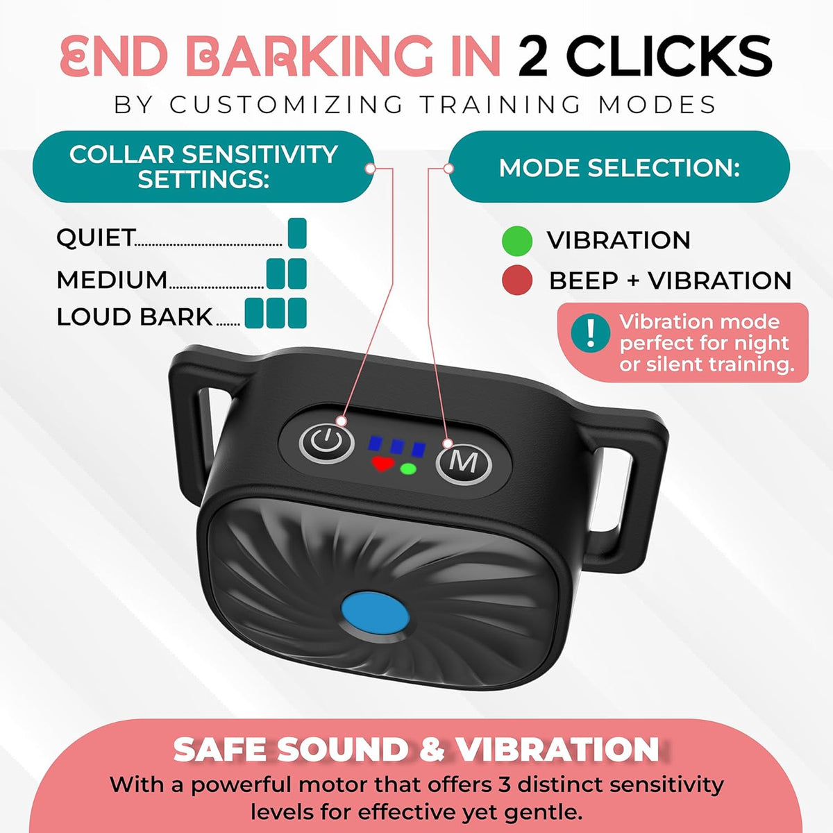 Antibell Neck Band For Small Dogs With Tones And Vibrations | Fioriscas