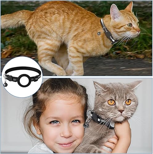 Collier pour chat avec support de traceur GPS, réfléchissant et à ouverture rapide
