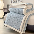 SnugLoom Coral Fleece Blanket, Reversible Heart & Letter Print