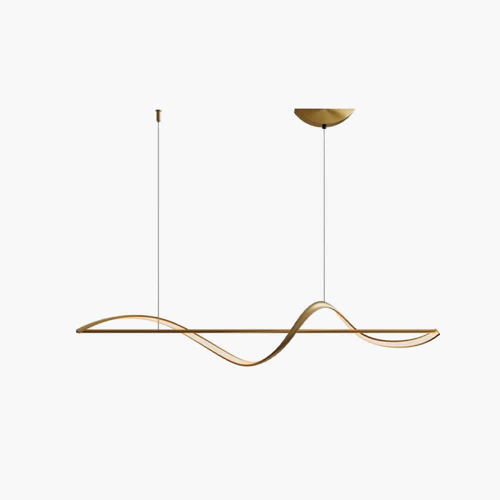 Zelin Pendant Light Wave Minimalist Designer, Metal, Brass/Black - Neutralighting