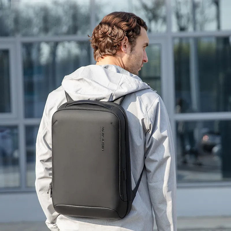 15.6 Inch Laptop Backpack, Hard Shell Front, Black or Gray Finish