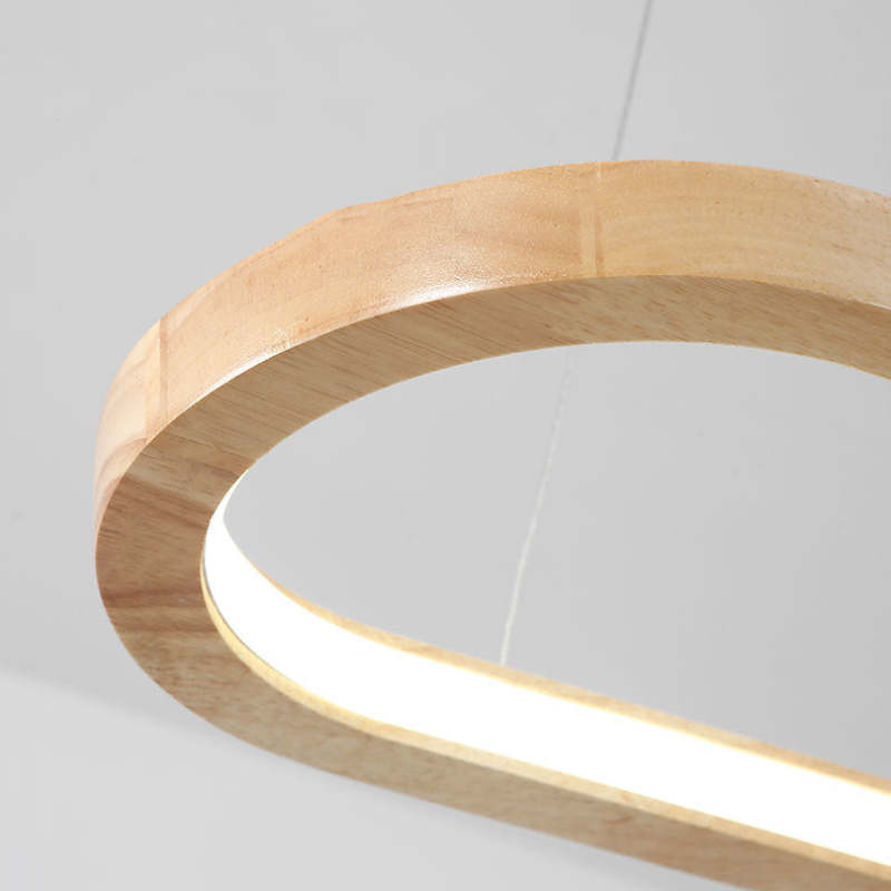 LumaWood houten en metalen led-hanglamp voor eetkamers, 2 lengtes