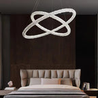 Lustre Art déco Kristy, métal et cristal, 1/2/3 anneaux | Fioriscas