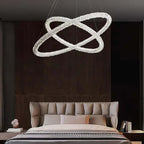 Lustre Art déco Kristy, métal et cristal, 1/2/3 anneaux | Fioriscas
