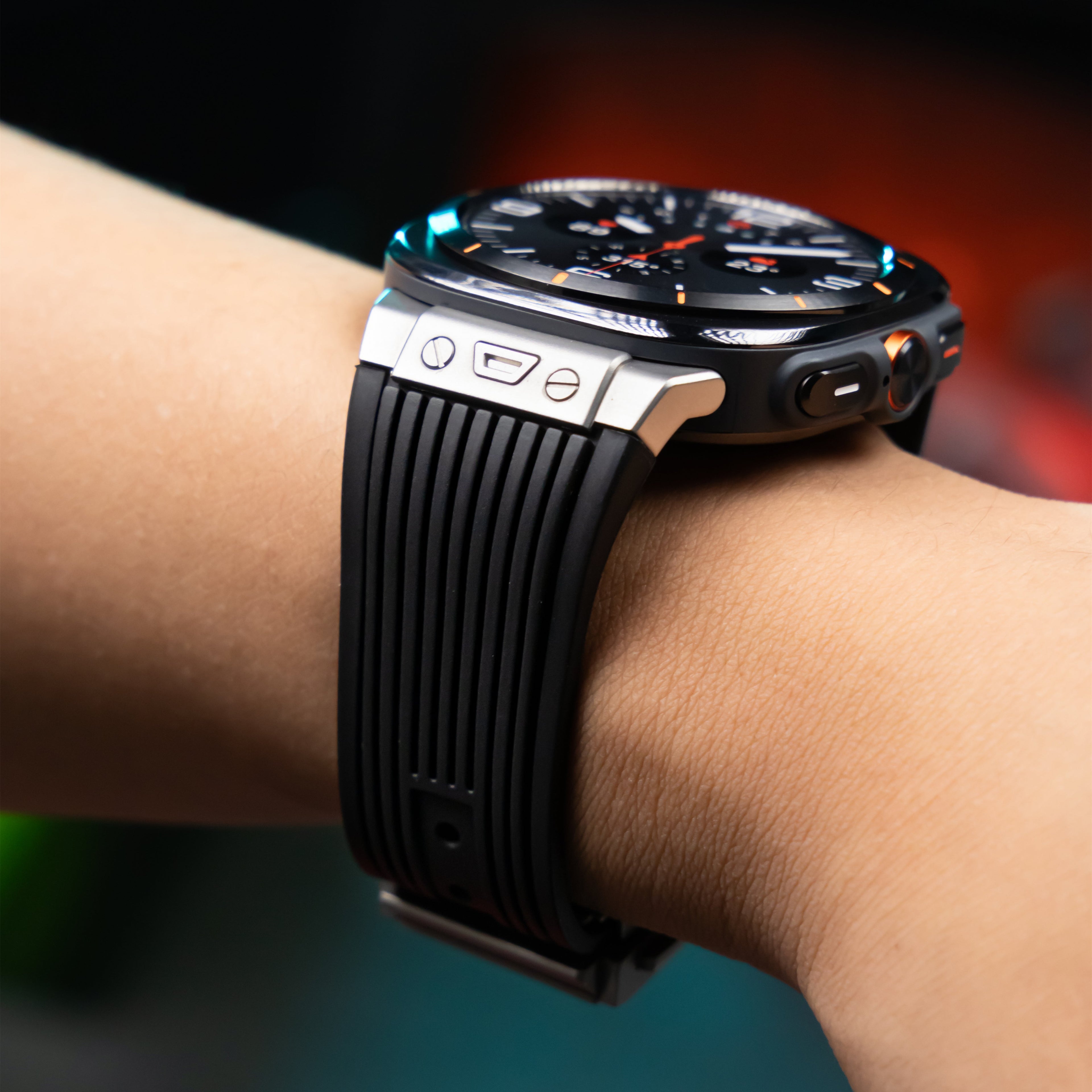 Samsung Watch Ultra Silicone Strap, Mavero Contoured Fit, Folding Buckle