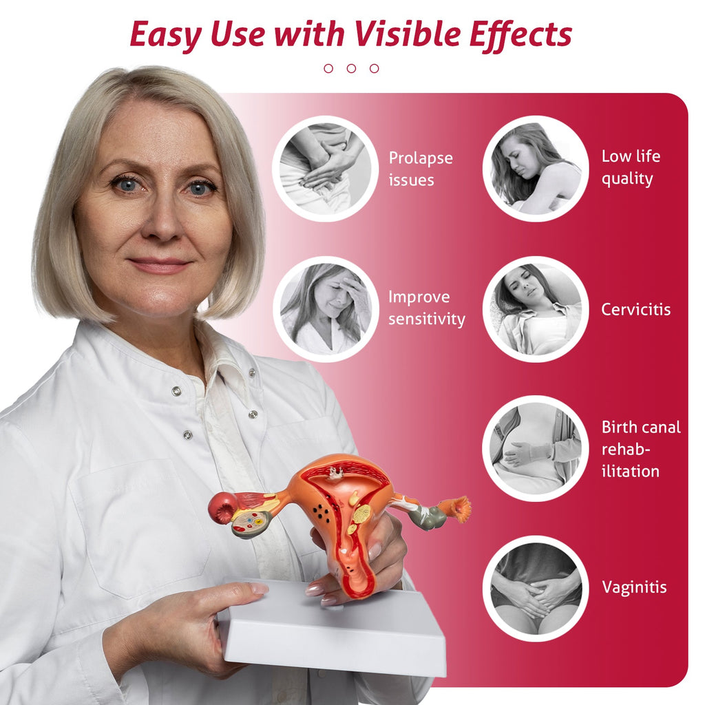 Dispositivo wellness da donna a luce rossa con calore e otto livelli di intensità
