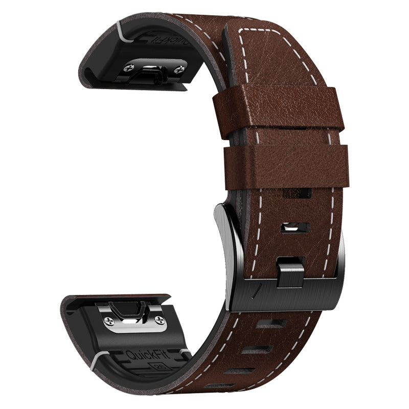Garmin Fenix hibrid óraszíj, bőr és szilikon, Arion sorozat