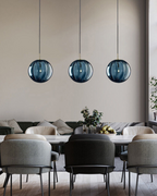 Lampada a sospensione VeraLux Vintage-Glow, vetro colorato, disponibile in sei colori