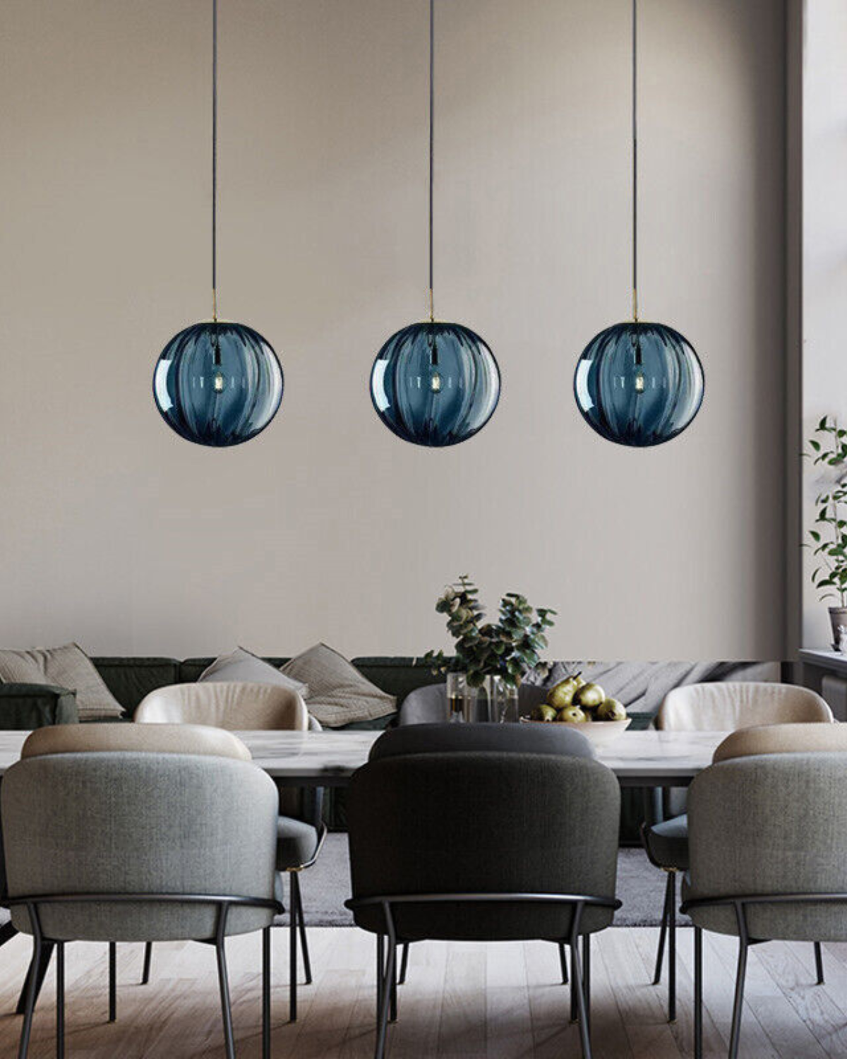 Lampada a sospensione VeraLux Vintage-Glow, vetro colorato, disponibile in sei colori