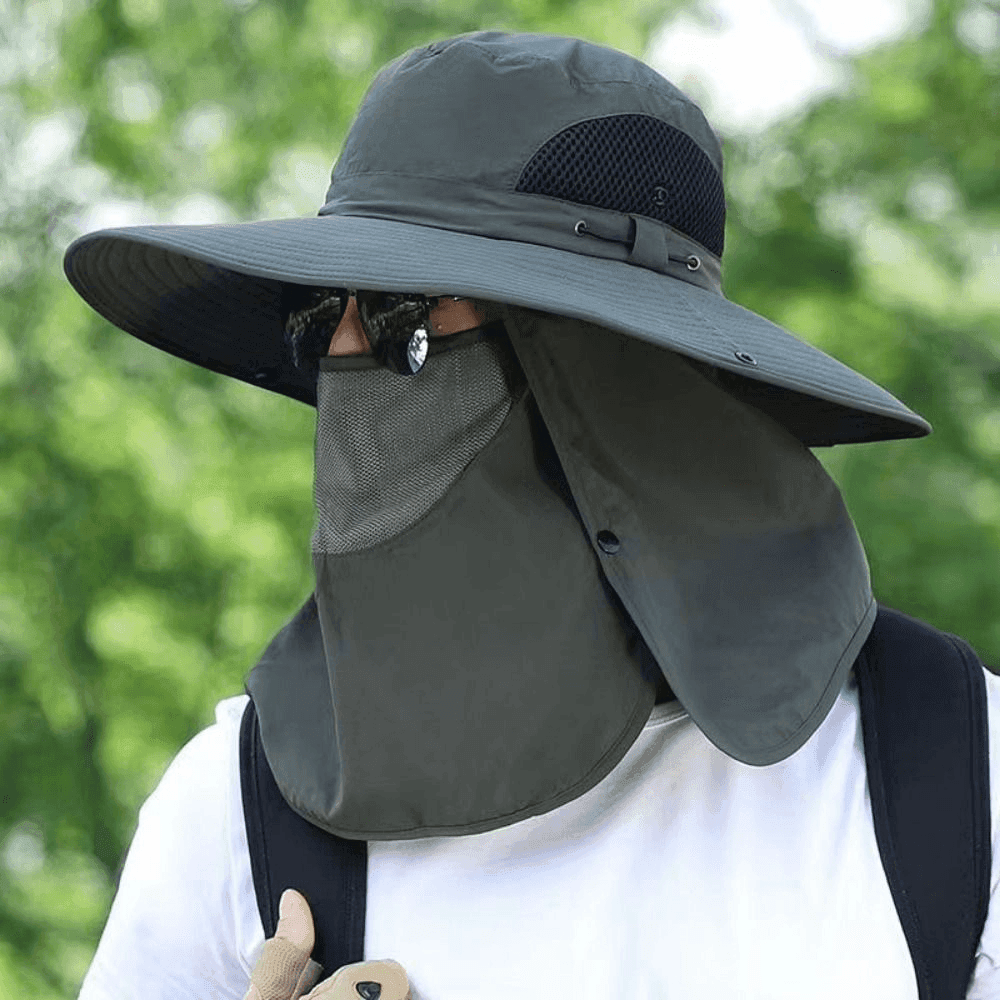Sluneční klobouk se širokou krempou a UV ochranou s nastavitelným páskem na rybaření a turistiku