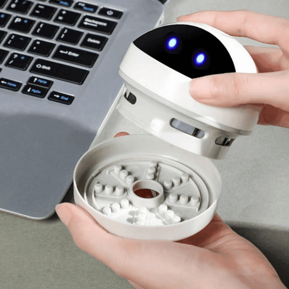 Aspirator de birou compact Adva, reîncărcabil prin USB, robot pentru acasă și birou | Fioriscas