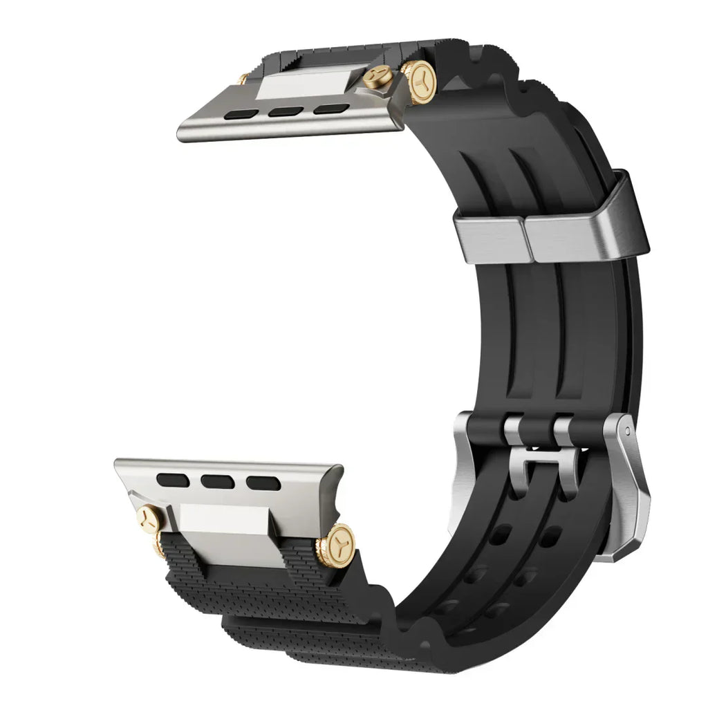 Apple Watch -ranneke, ArloGear-ventiloitu silikoniranneke teräksisellä soljella