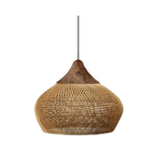 Kevara rotan hanglamp, handgeweven kap van natuurlijk materiaal, twee maten