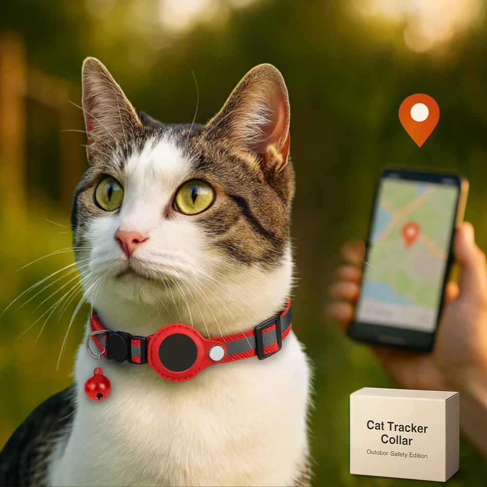 Collier pour chat avec support de traceur GPS, réfléchissant et à ouverture rapide