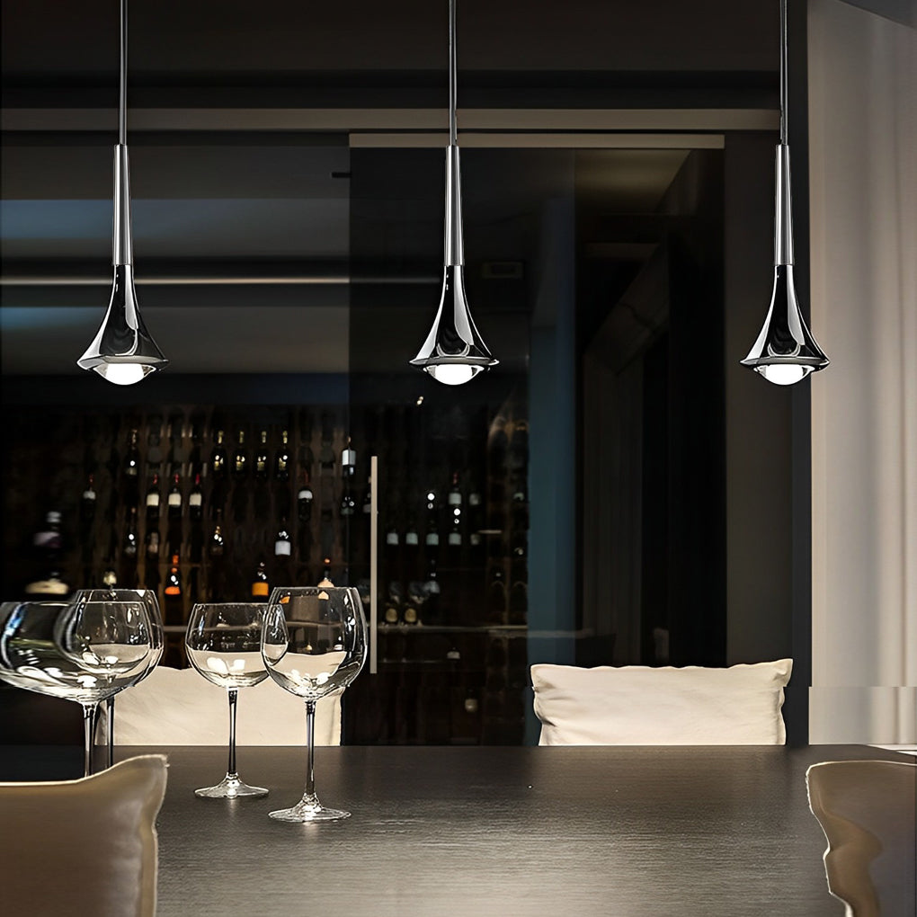 LumenAria Nordic Metal Pendant Light With A Water-Drop Silhouette For Stairs
