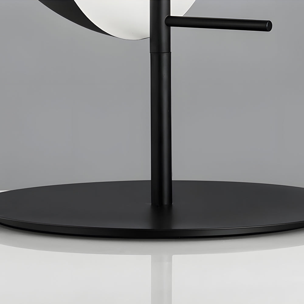 Astrae Half-Sphere Table Lamp With Smoked Glass Shade, Black Finish