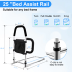 Adjustable Bed Rail With Ergonomic Grip For Senior Support