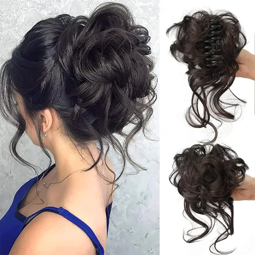 Curly Hair Bun – Clip-in Hair Piece with Volume and Natural Look