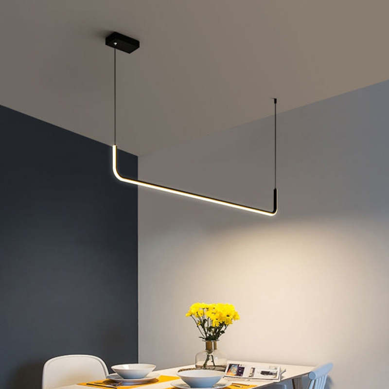 EdgeGlow metalen en siliconen hanglamp met lichtbalk, twee ledkoppen, 90-150 cm