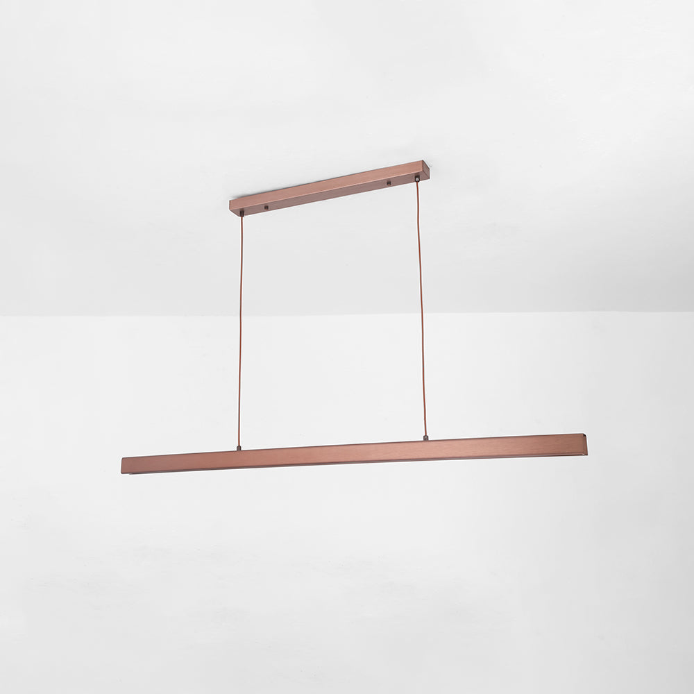 Nexis Linear-Frame LED Pendant Light, Black & Brown Finish