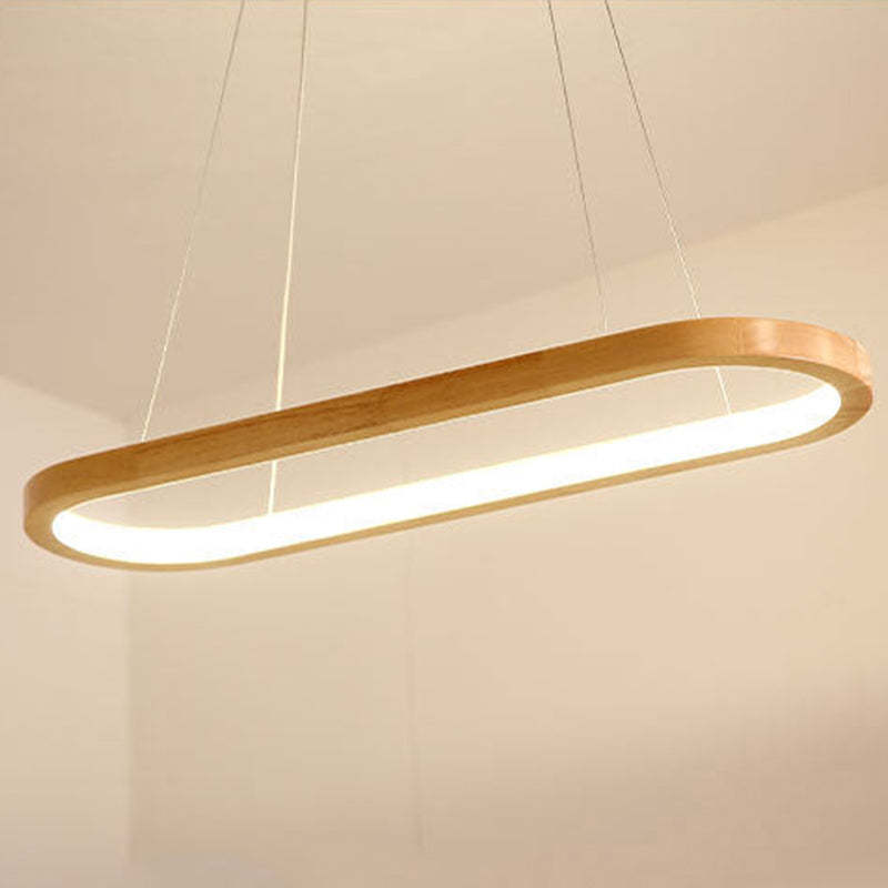LumaWood houten en metalen led-hanglamp voor eetkamers, 2 lengtes
