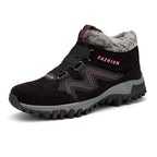 Waterproof Insulated Winter Boots, Unisex Lace-Up Fur Lining