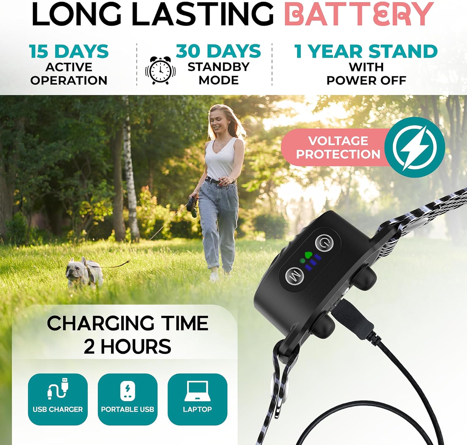 CalmPaw BarkGuard Adjustable Bark Deterrent Collar, Small Breed Dogs