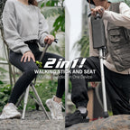Foldable Aluminum Hiking Stick With Fold-Out Seat, SummitTrail 85 cm