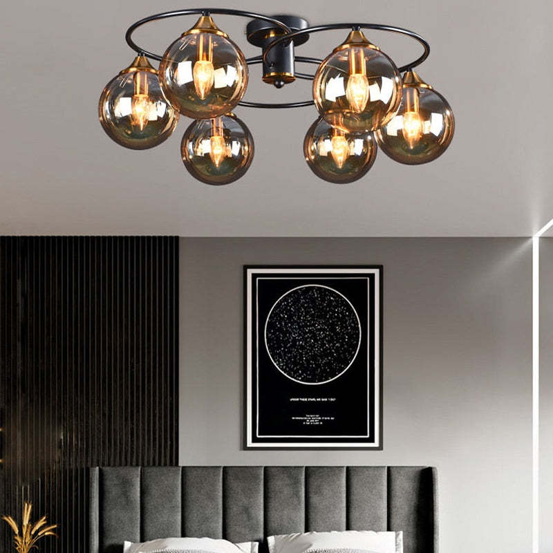 Valentina nordisk boble glasloftslampe, grå/amber | Fioriscas