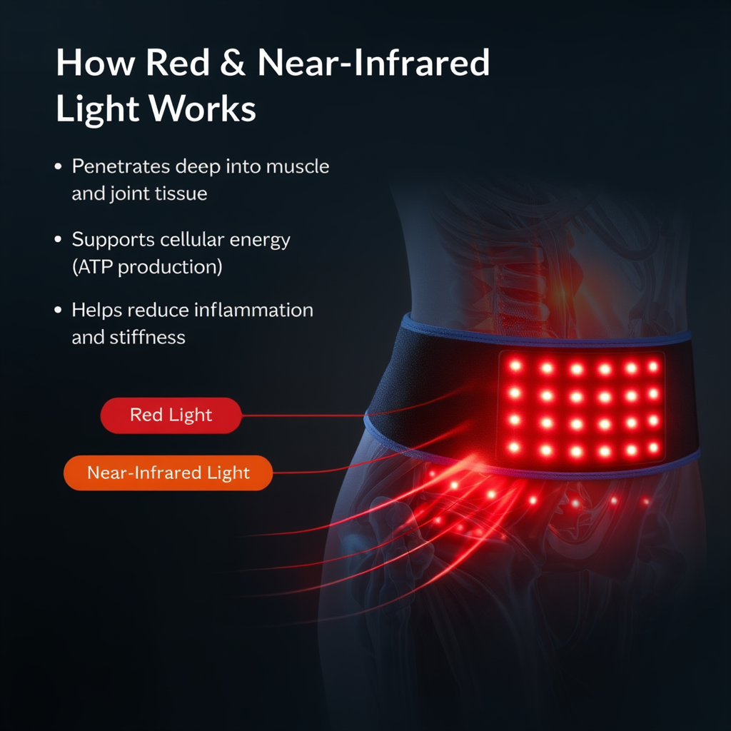Cintura LED a luce rossa e infrarossa con LED da 660 nm e 850 nm
